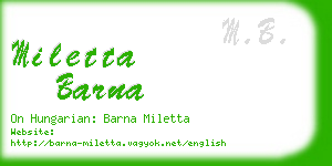 miletta barna business card